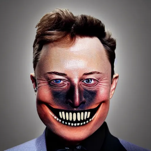 Image similar to halloween mask of elon musk