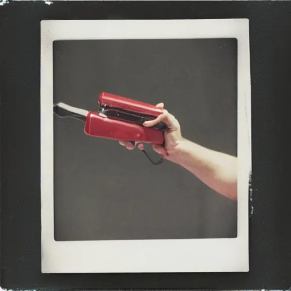 Prompt: meat gun, polaroid photo