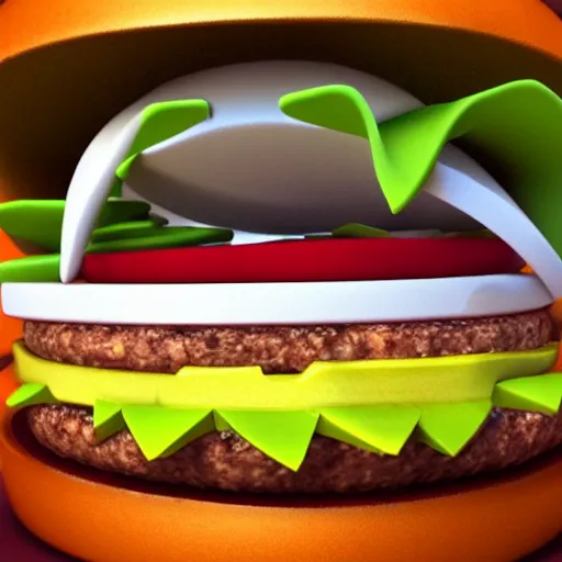 Prompt: 3d render of burger