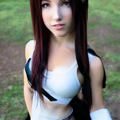 Image similar to aerith gainsborough mixed with tifa lockhart