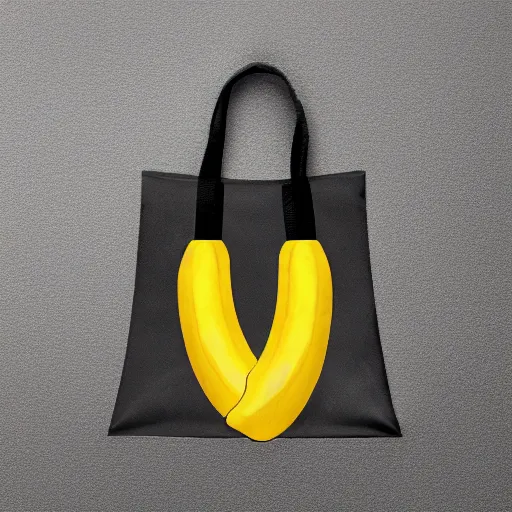 Image similar to a OPAQUE bag containing a banana, black background