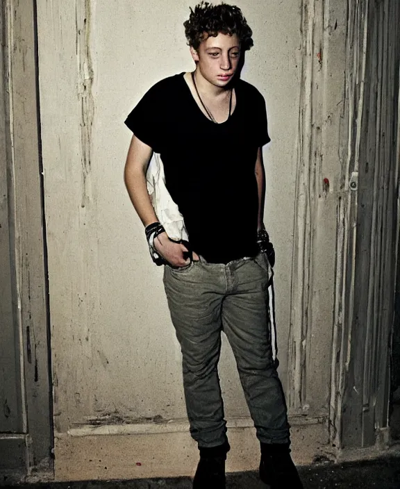 Image similar to portrait of jeremy allen white photographed by nan goldin