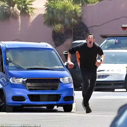 Image similar to ser too fast to dangerous and 7 men who look like Adam Sandler helping your mom into the car at a Dave and busters parking lot