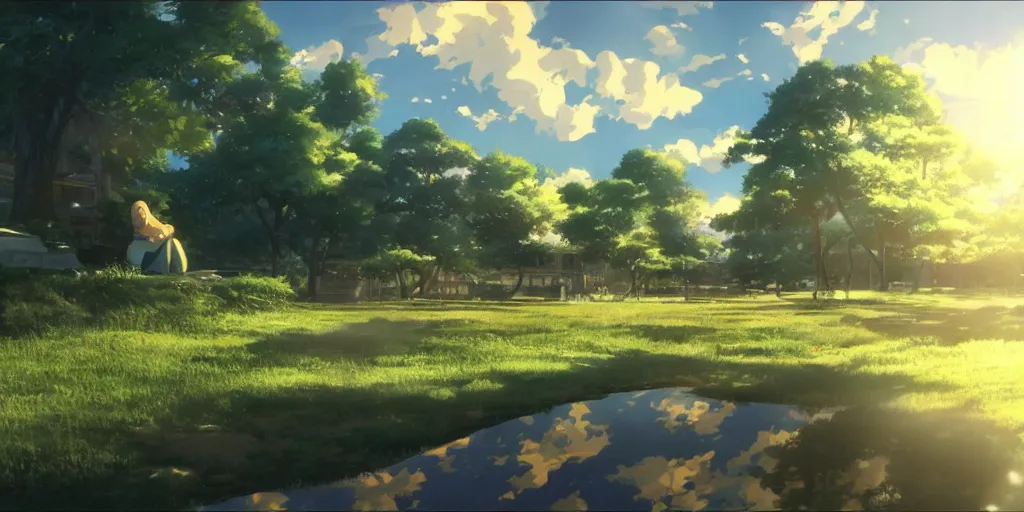 Prompt: the inside of an Arby's anime still from OVA animated by Makoto Shinkai beautiful sunlight and reflections