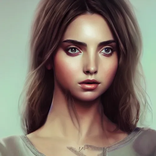 Image similar to a portrait of ana de armas as a pixar character, beautiful, elegant, extremely detailed digital art, trending on artstation hyper realistic matte painting, by wlop, artgerm