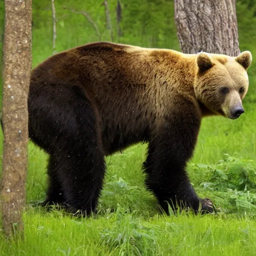 Image similar to trail cam footage of a bear, highly detailed, 4 k