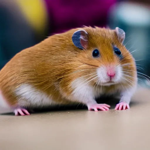 Image similar to photo of a hamster as princess leia, unedited,, sharp focus, 8 k