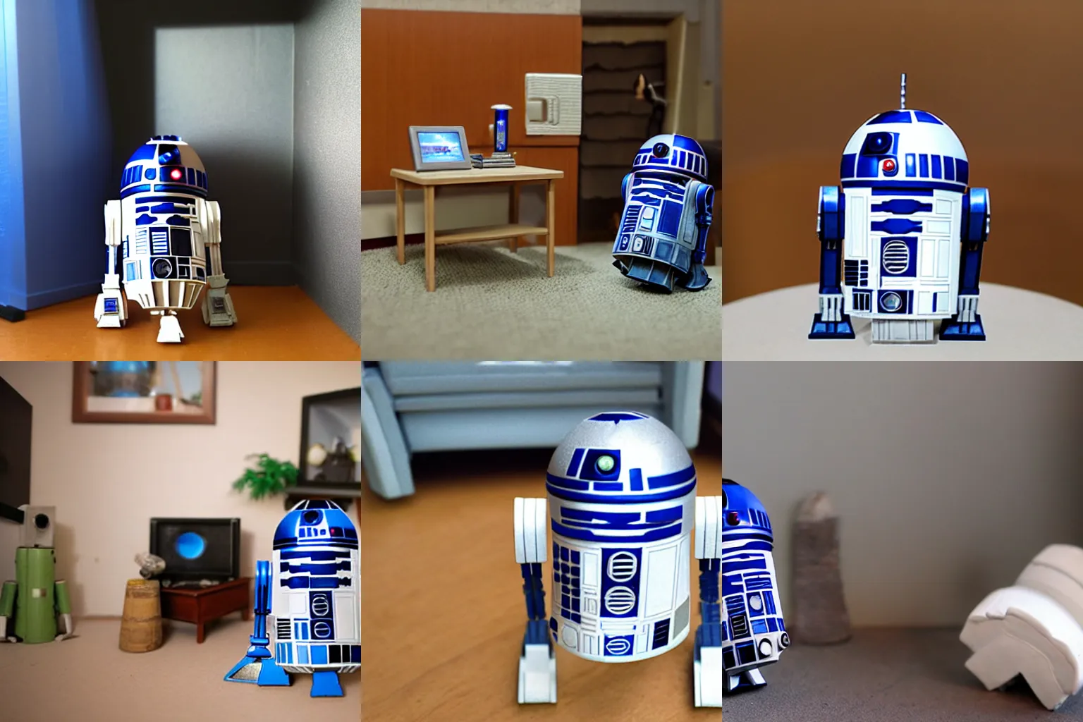 Prompt: miniature diorama of r 2 d 2's living room