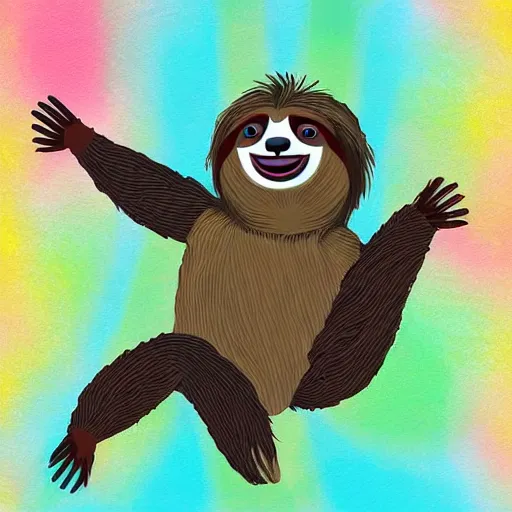 Prompt: a sloth dancing with joy, digital art - n 9