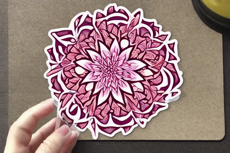 Image similar to awesome vector sticker of a fractal flower