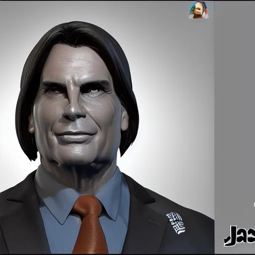 Prompt: Jair Bolsonaro, ZBrush