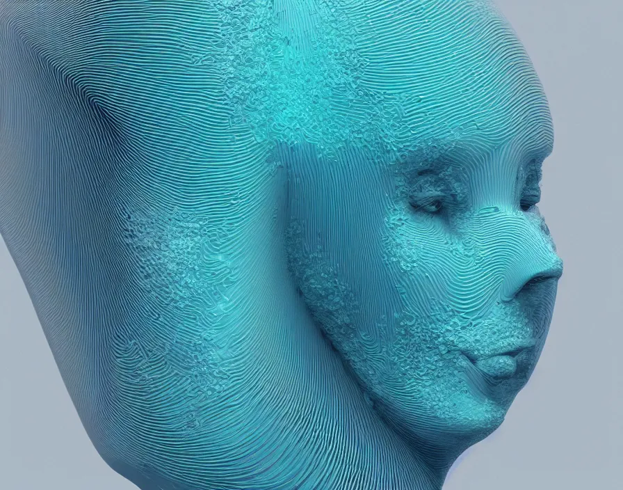 Prompt: cross section of mannequin head, around humanity in the form of a mandelbulb 3d structure, flow shapes, white color minimal theatrical decoration. octane rendering, cinematic, octane rendering, 8k, depth of field, bokeh. iridescent accents. vibrant. teal white and blue color scheme