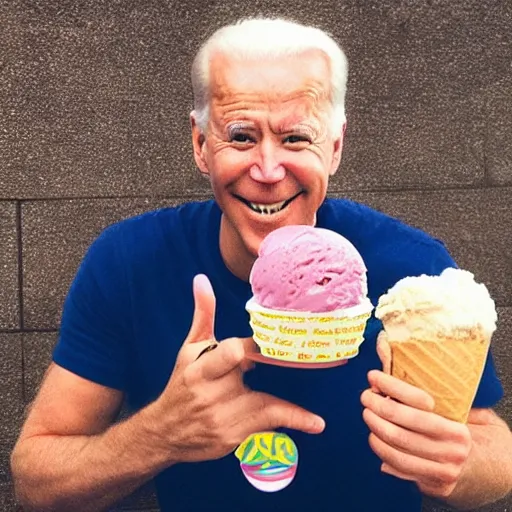 Image similar to ice cream with the face of Joe Biden