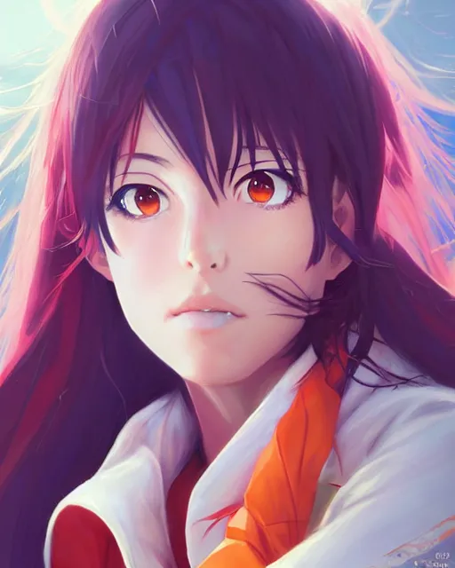 Image similar to anime portrait of Alanis Morissette as an anime woman by Stanley Artgerm Lau, WLOP, Rossdraws, James Jean, Andrei Riabovitchev, Marc Simonetti, and Sakimichan, trending on artstation