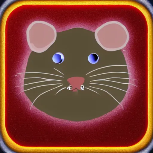 Prompt: a cute dead rat icon