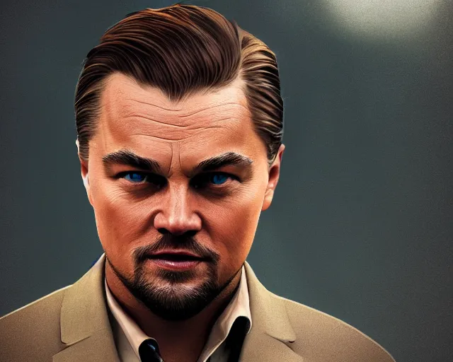 Prompt: medium shot portrait of leonardo dicaprio in don't look up, octane render, redshift, smooth, photographic, drammatic lighting, flying horses in the background, by dmitry prozorov, loish, and wlop, trending on artstation