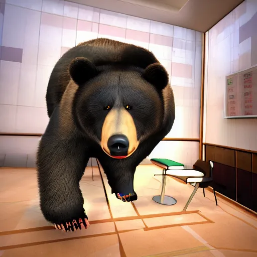 Prompt: profile picture of gambling bear in 3 d style with suit from wall street