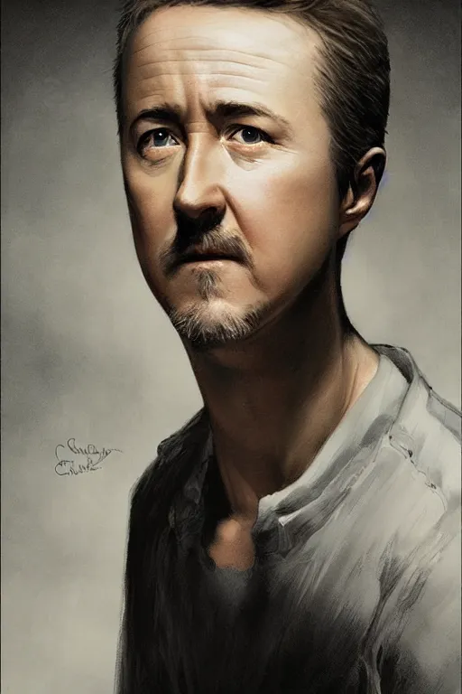 Prompt: edward norton's face is a boiled egg, highly detailed, dramatic lighting, concept art by caravaggio and greg rutkowski and artgerm