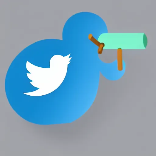 Prompt: twitter logo holding ban hammer, illustration, digital