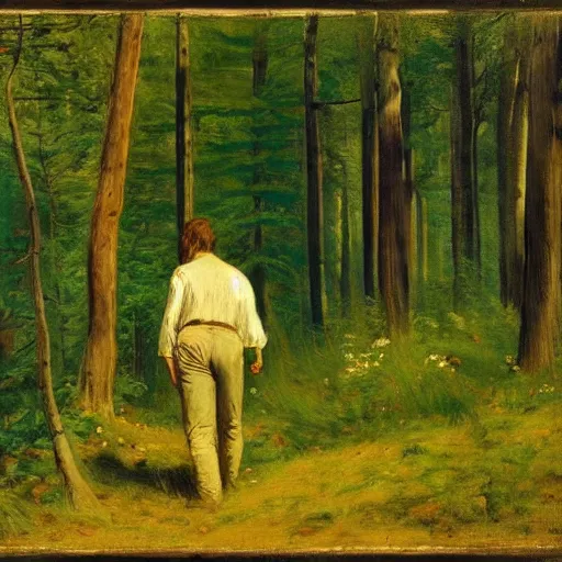 Image similar to aphex twin on the forest by harriet backer