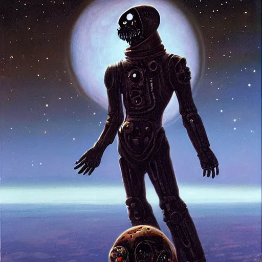 Prompt: Undead Astronaut in Space by Gerald Brom