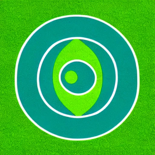 Image similar to Text Yin-Yang written around a green and blue yin-yang logo