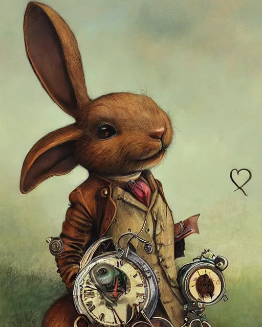 Image similar to steampunk rabbit waving hello by esao andrews