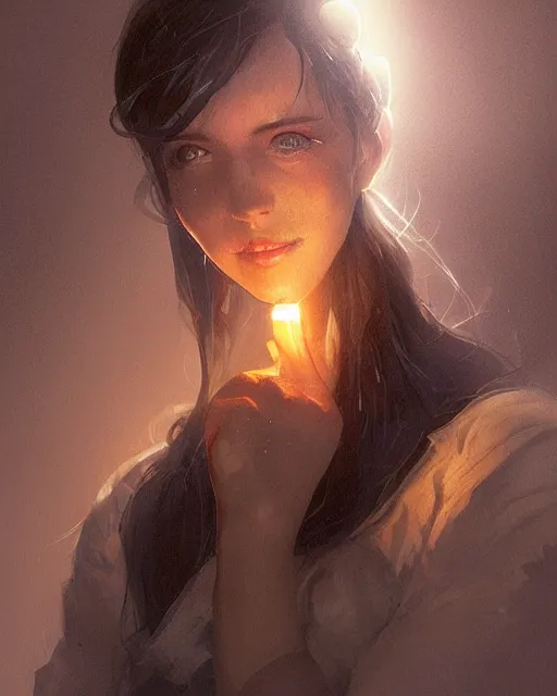 Image similar to a beautiful coalminer woman in a mine lit by kerosene lamps, pioneer work, ambient cave lighting, detailed face, by makoto shinkai, stanley artgerm lau, wlop, rossdraws