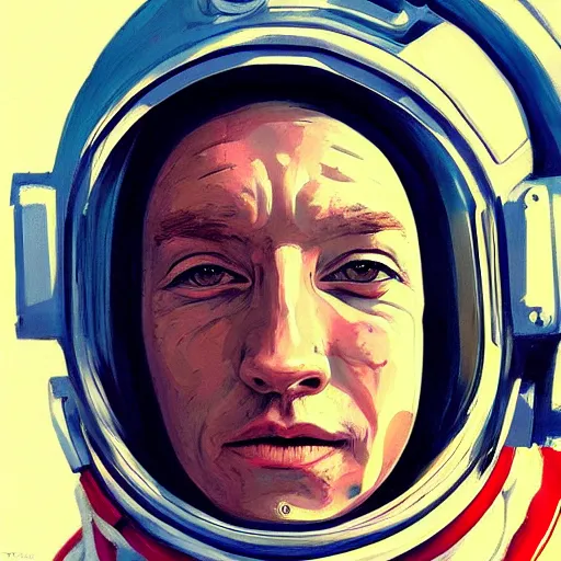 Image similar to astronaut, portrait by bagshaw tom, illustration painting, detailed illustration, hd, digital art, overdetailed art, concept art, detailed, overdetailed art, concept art, trending on artstation