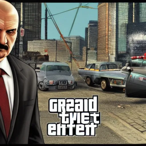 Image similar to Alexander Lukashenko in Grand Theft Auto IV artwork