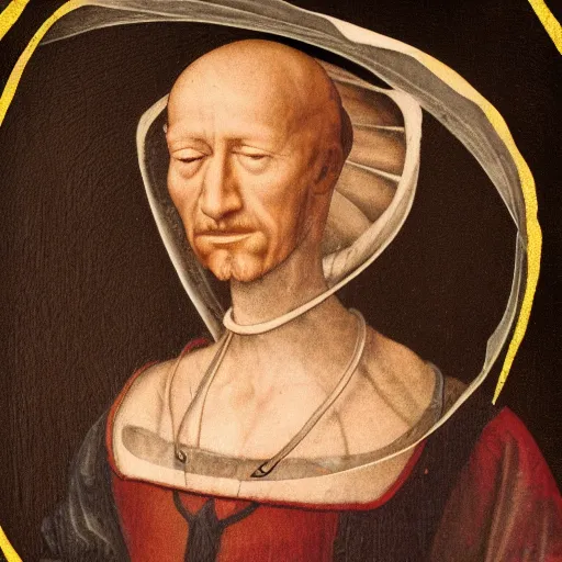 Image similar to renaissance character portrait of an alien