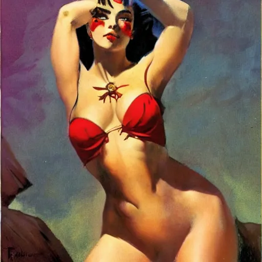 Image similar to frank frazetta girl