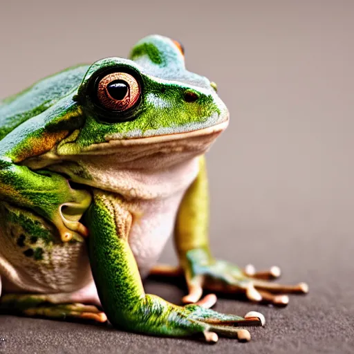 Image similar to a portrait photo of frog dog rabbit gecko, award winning photography, 5 0 mm