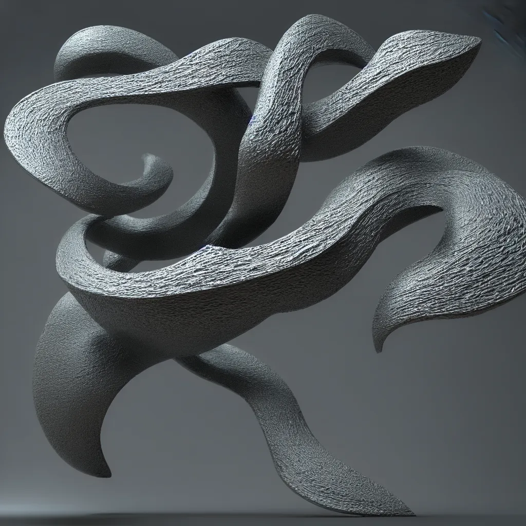 Image similar to 3 d render of an organic sculpture, waves and steps, chrometype, liquid metal, neotribal, raytraced, volumetric lightning, 8 k, by zhelong xu and innate studio