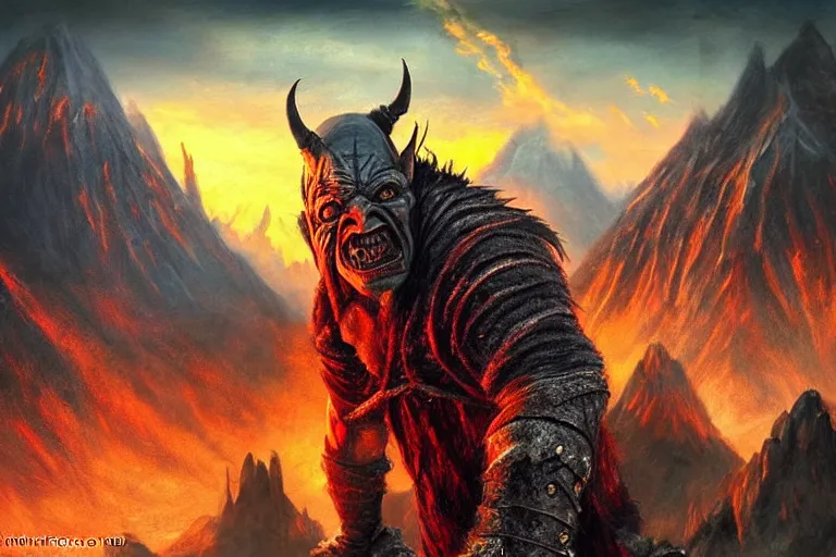 Prompt: orc, mordor, fantasy, painting, ultra realistic!!!, clear weather, golden hour, sharp focus