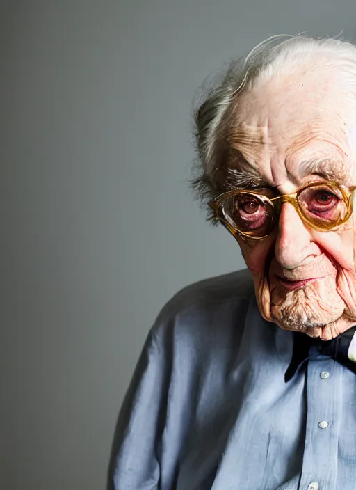 Prompt: DSLR photo portrait still of 93 year old age 93 Stanley Kubrick at age 93!!!, 85mm f1.8