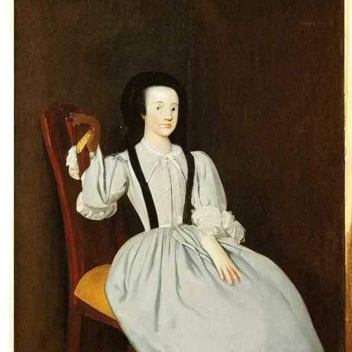 Image similar to a painting of a woman sitting in a chair by pietro longhi, featured on reddit, australian tonalism, pre - raphaelite, art on instagram, impressionism