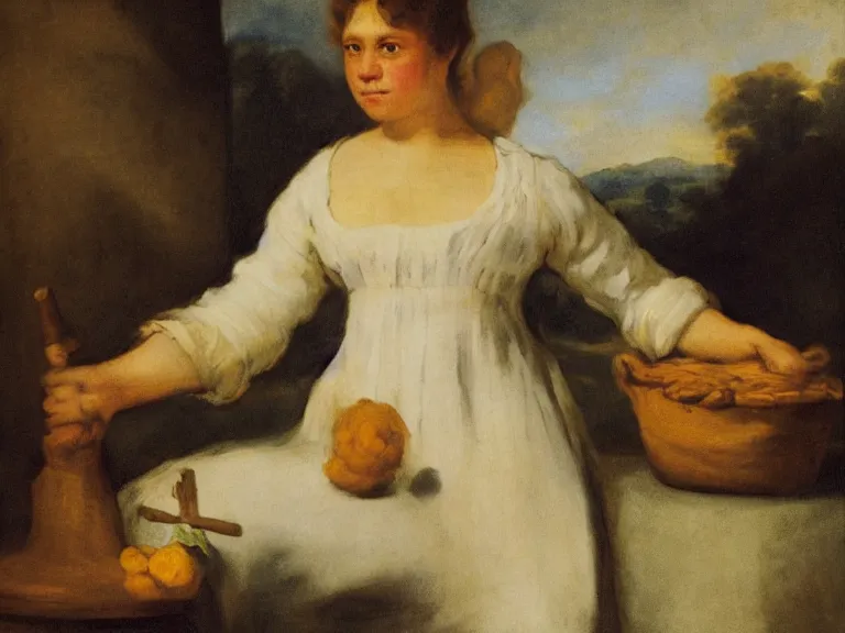 Image similar to The Milkmaid of Bordeaux by Francisco Goya, vaporware, pepe the frog, high detail, high resolution