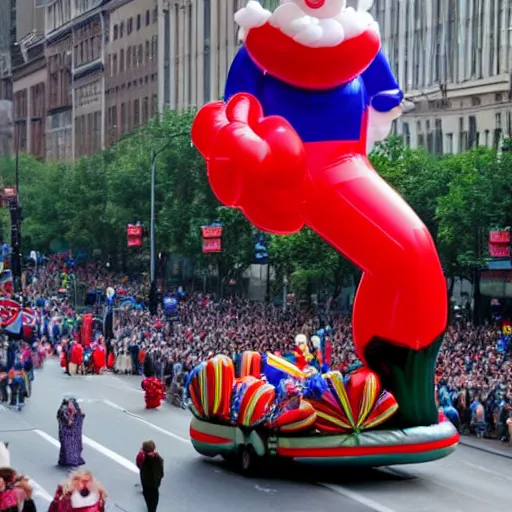 Image similar to a Macy’s Parade balloon of Bill Clinton