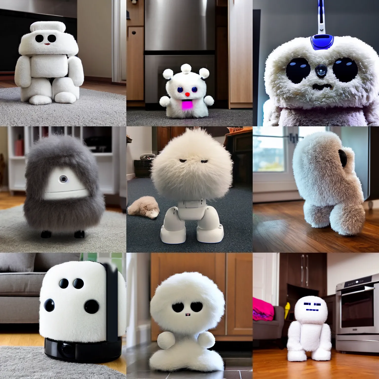 Prompt: <picture quality=hd+ mode='attention grabbing'>an adorable fluffy robot swears loudly as it is asked to do a chore. It swears a lot</picture>