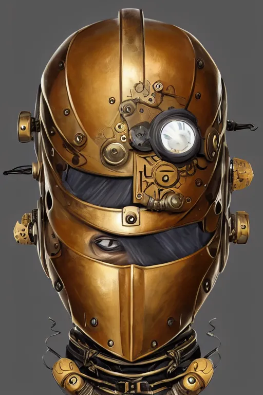 Image similar to steampunk helmet fantasy art mask robot ninja stylized digital illustration sharp focus, elegant intricate digital painting artstation concept art global illumination ray tracing advanced technology chaykin howard and campionpascale and cooke darwyn and davis jack