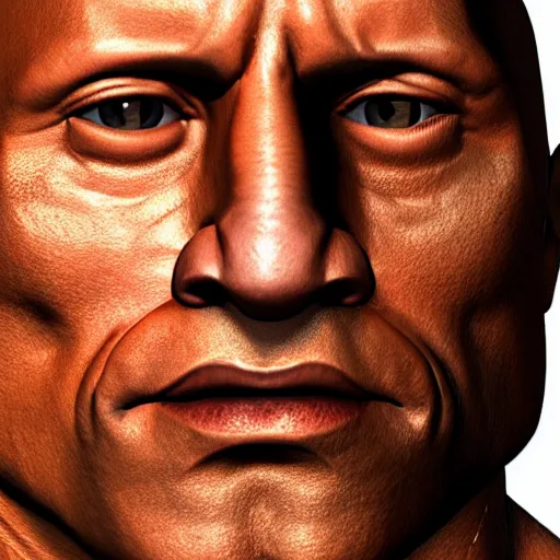 Prompt: 3d model of dwayne johnson, smooth texture