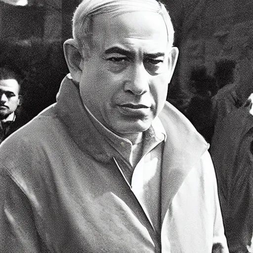 Prompt: bibi netanyahu as a homeless person