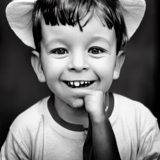 Image similar to photo of Alfalfa from Little Rascals, by Diane Arbus, black and white, high contrast, Rolleiflex, 55mm f/4 lens