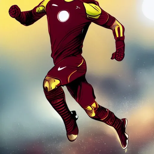 Prompt: Cristiano Ronaldo as Iron Man