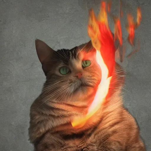 Image similar to a giant cat breathing fire