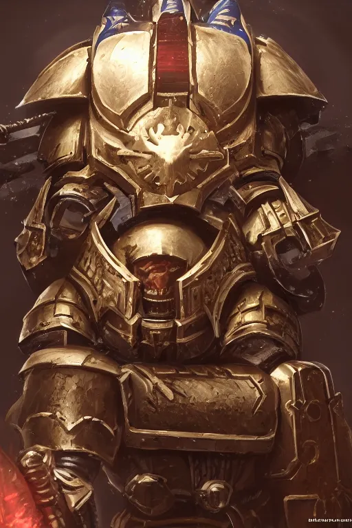 Image similar to armor portrait heros warhammer 4 0 k horus heresy fanart - the primarchs emperor by johannes helgeson animated with vfx concept artist & illustrator global illumination ray tracing hdr fanart arstation zbrush central hardmesh 8 k octane renderer comics stylized