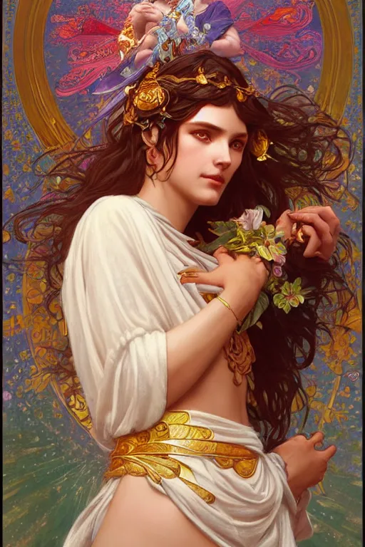 Image similar to goddess of love and peace, highly detailed, digital painting, artstation, concept art, smooth, sharp focus, illustration, Unreal Engine 5, 8K, art by artgerm and greg rutkowski and alphonse mucha