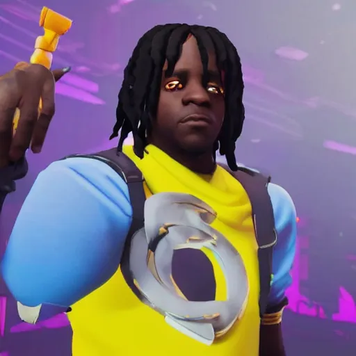 Image similar to rapper Chief Keef in Fortnite very detailed 4K quality super realistic