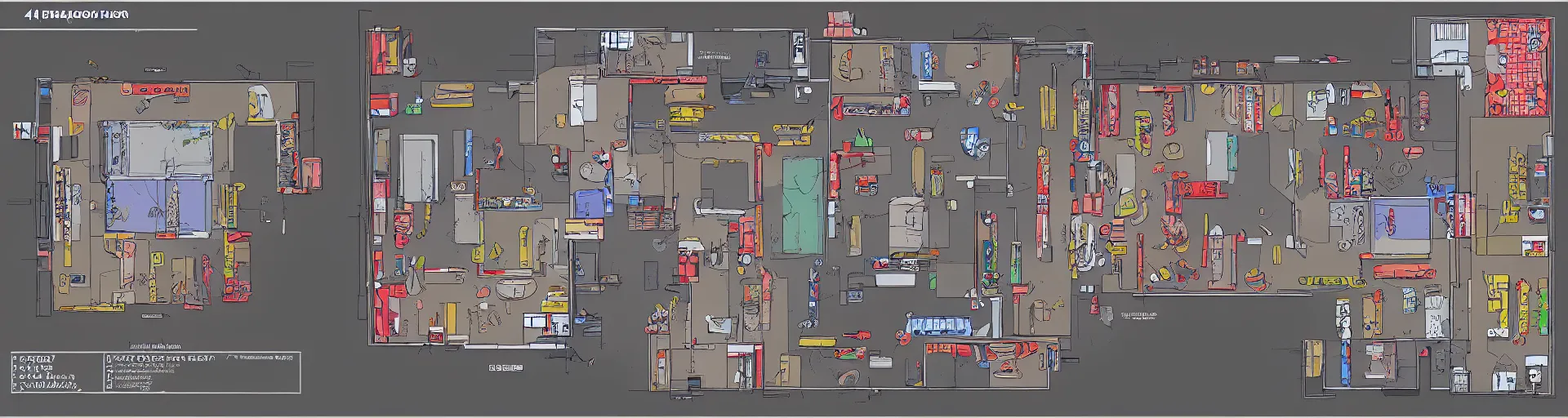 Prompt: Floorplan for a video arcade, 4k, high details, sharp